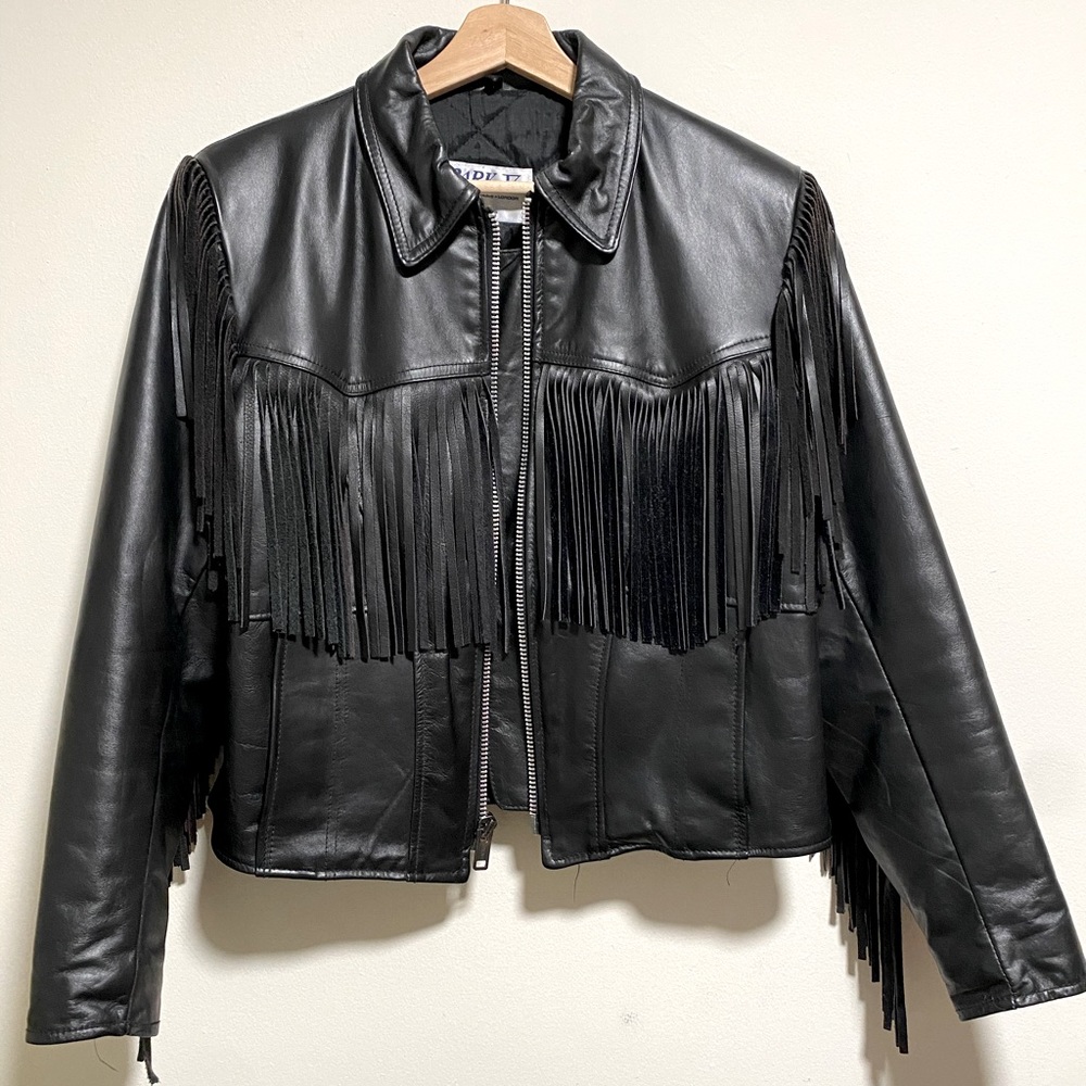 LEATHER FRINGE JACKET